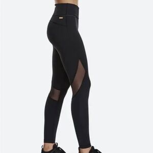 Alala Jet Black Leggings with Sheer Panels